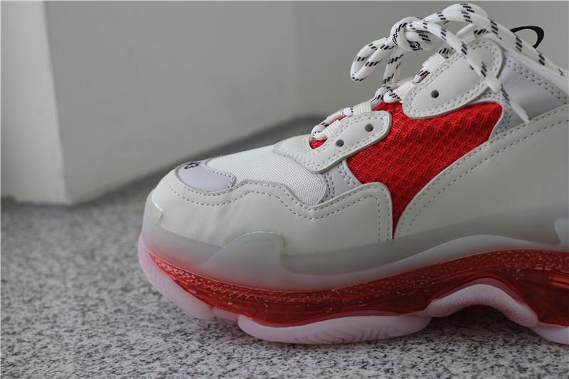 PK GOD PARIS TRIPLE S CLEAR SOLE TRAINER 19ss Red and White READY TO SHIP